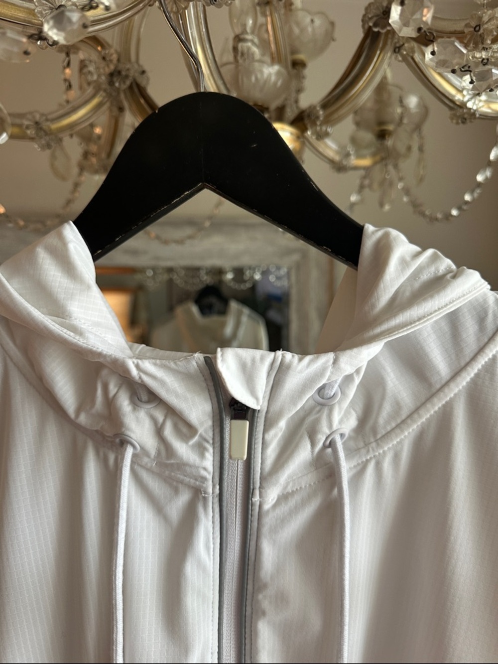 Lightweight White Hooded Windbreaker Jacket - Picture 2 of 12